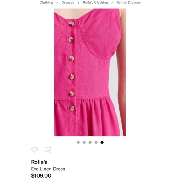Rolla’s Eve Linen Dress In Magenta/Hot Pink - Picture 8 of 15